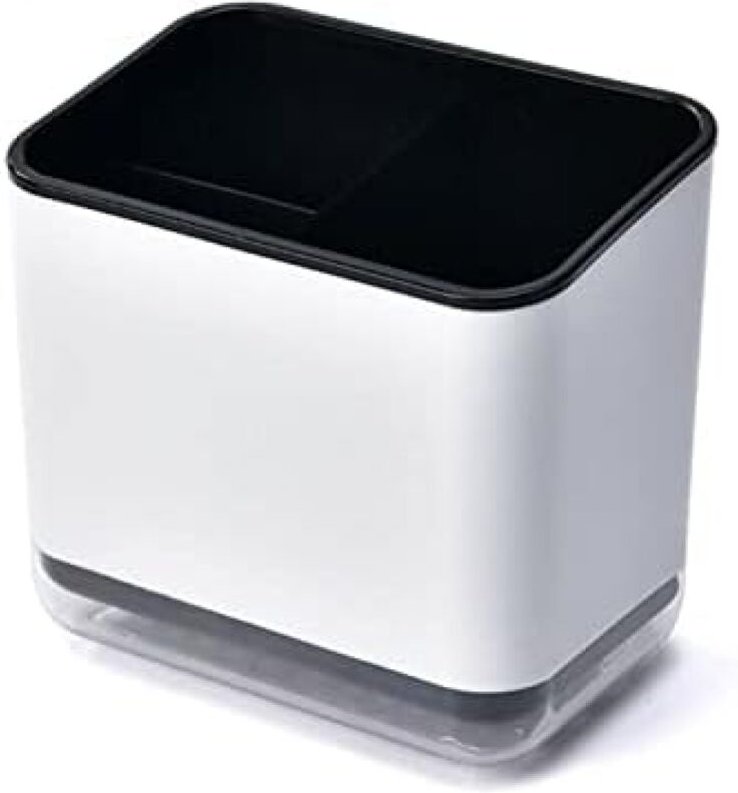 Cyslmuk - 1 Stück (schwarz) Utensilienhalter, abgedeckter Abtropfständer, multifunktionaler Besteck-Organizer mit 3 Fäch...