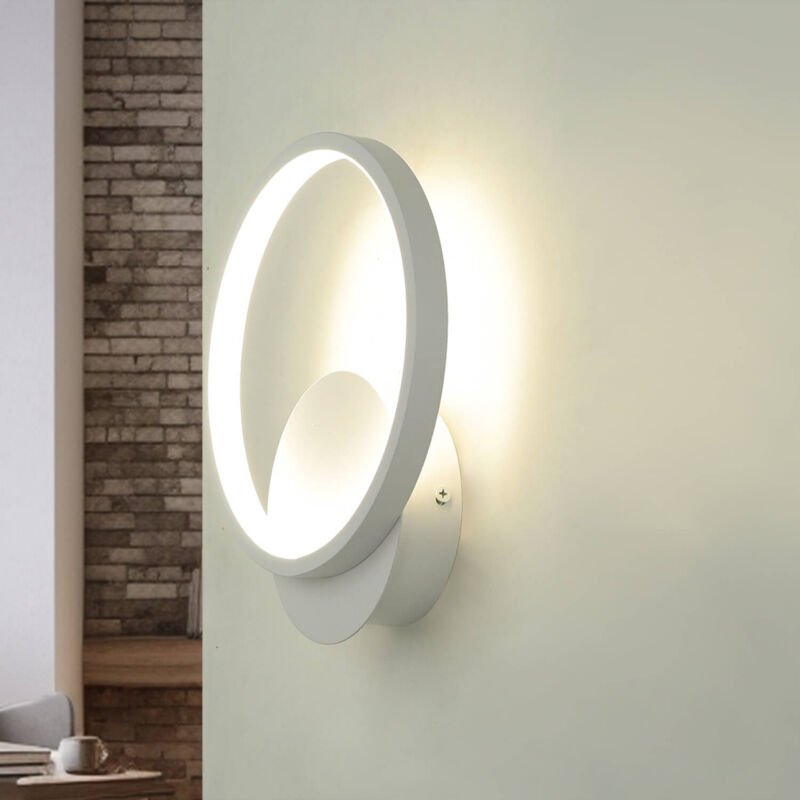 Licht-erlebnisse - led Wandleuchte Aluminium 22,5 cm hoch Weiß rund neutralweiß 4100 k 760 lm