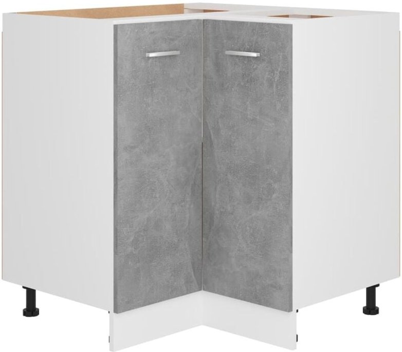 Eckunterschrank Lyon Betongrau 75,5x75,5x81,5 cm Holzwerkstoff vidaXL