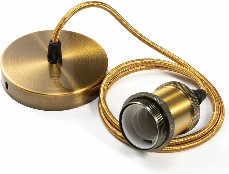 Metall-Pendelleuchte, Lampenfassung, E27-Lampenfassungen mit Kabel, verstellbare Lampenfassung, geflochtene Decken-Pende...