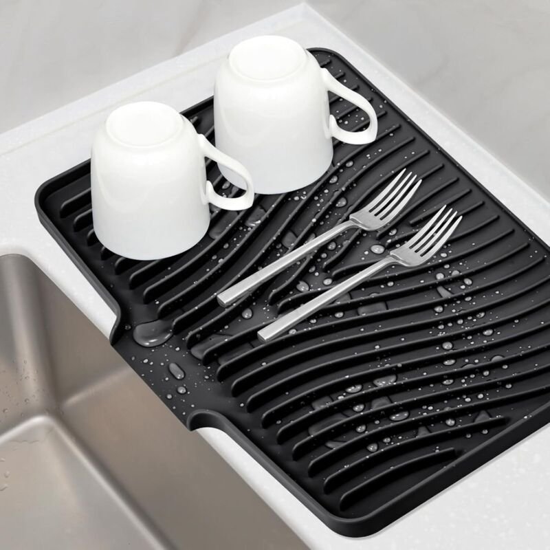 Silikon-Scheiben-Trockenmatte, rutschfest und hitzebeständig, weiche Scheiben-Trockenmatte für die Küche, vielseitiger S...