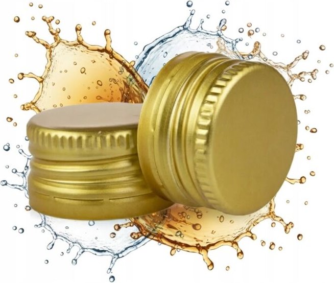 10 Stück Aluminium-Verschlüsse 31,5 x 18 mm für Flaschen, goldfarben, auslaufsicher, massiv