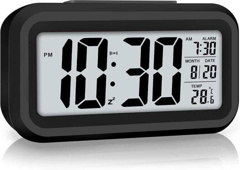 Linghhang - Digitaler Wecker fürs Schlafzimmer, batteriebetrieben, 12/24-Stunden-Anzeige, Schlummerfunktion für Langschl...