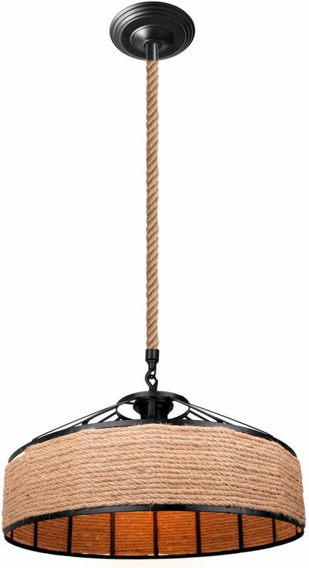 Kreative Persönlichkeit Kronleuchter Retro Hanfseil Jurte Pendelleuchte Schlafzimmer Wohnzimmer Dekoration Licht Ø40CM