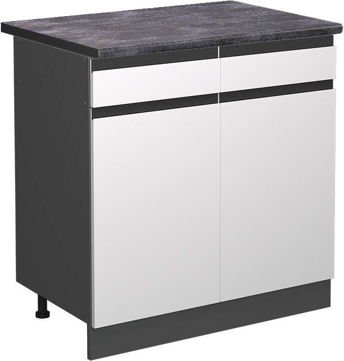 Vicco - Küchenunterschrank R-Line, Weiß, 80 cm , ap Anthrazit