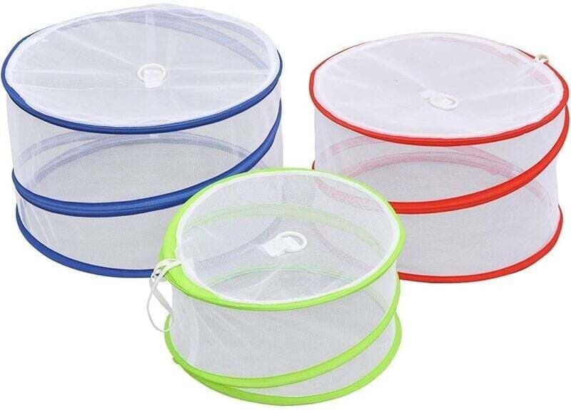 Set mit 3 faltbaren Netz-Lebensmittelabdeckungen – Wiederverwendbare Pop-up-Lebensmittelabdeckungen für Küche, Picknick,...