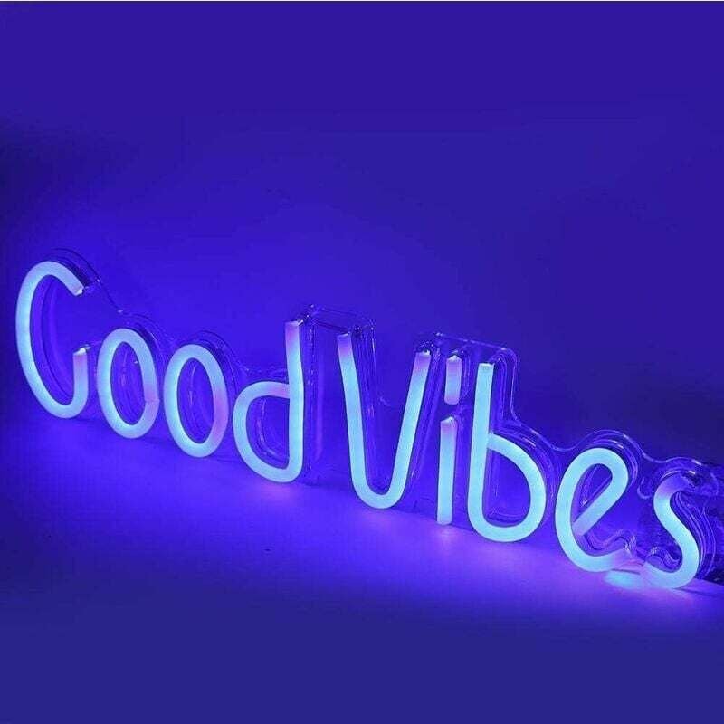 Good Vibes Exquisite Buchstaben-förmige LED-Schilder, klares PVC, niedliche, einzigartige Form, Neonlicht, für Weihnacht...