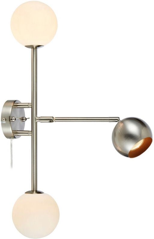 Beside Wall 3 Globe Light Stahl, Weiß - Markslojd