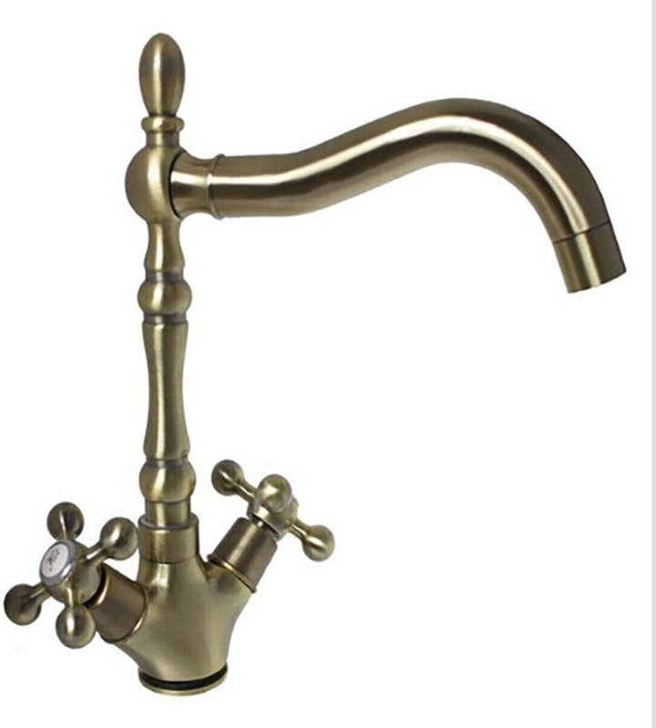 Antikerküchenspülmischermithohemauslaufausmessingjh-1694