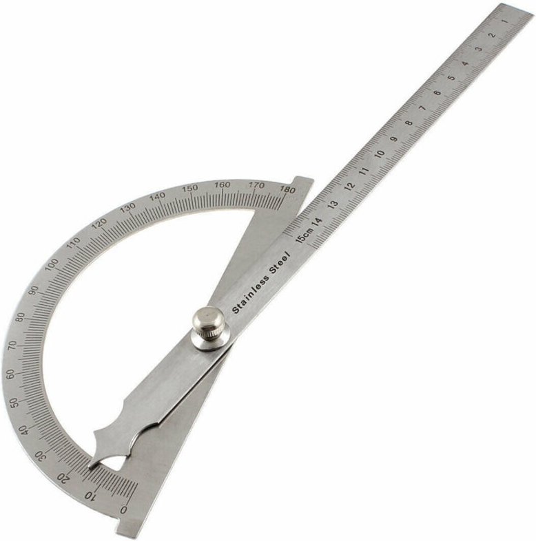 Thumbnail - Trade Shop Traesio - Trade Shop - winkelmessgerät mit einem aufkleber lineal winkelmesser skalimeters 150MM -