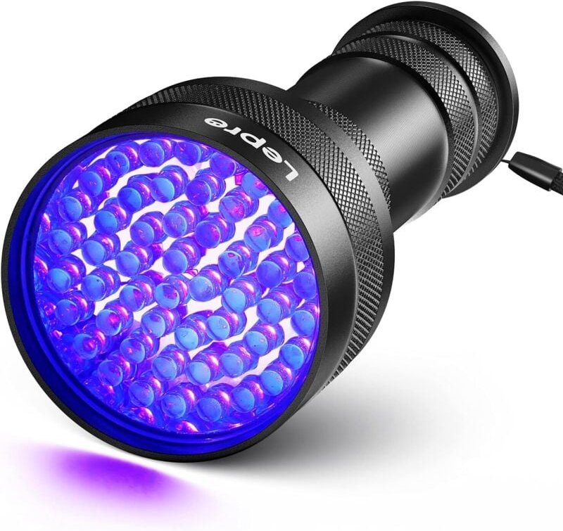 Thumbnail - Shining House - UV-Schwarzlicht-Taschenlampe, 51 LED-UV-Licht-Hand-Schwarzlicht, 395 nm zur Erkennung von Haustierurin, ...