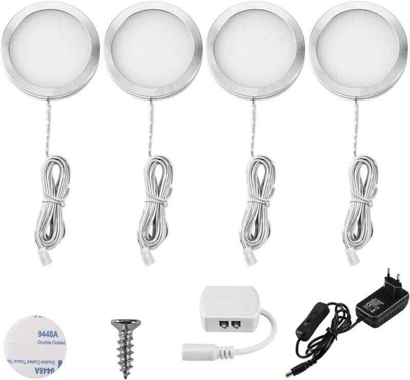 LED-Schrankleuchte, 4er-Pack, wiederaufladbare Unterbauleuchte, Wandleuchte für Kleiderschrank, Küche, Eingangsbereich, ...