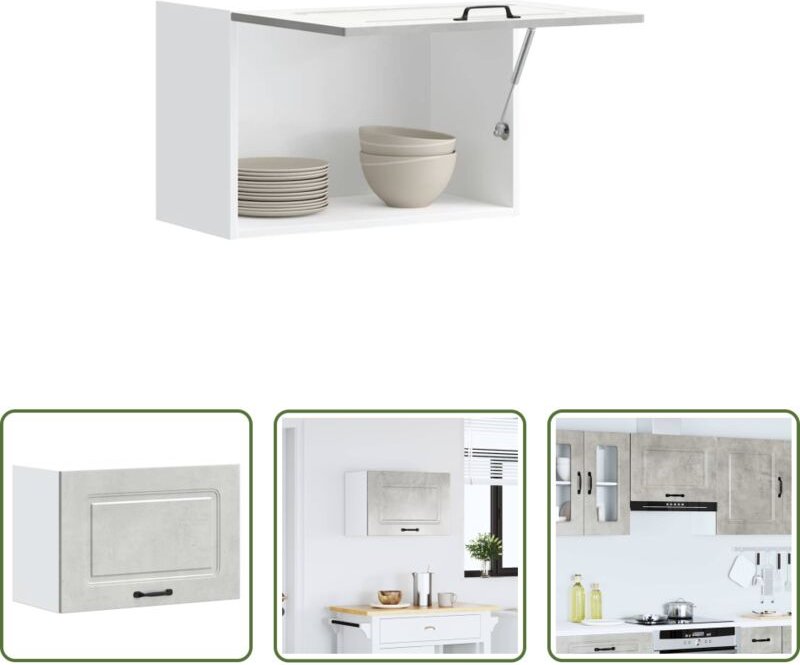 vidaXL Wandregal - Küchen-Hängeschrank Kalmar Betongrau Holzwerkstoff