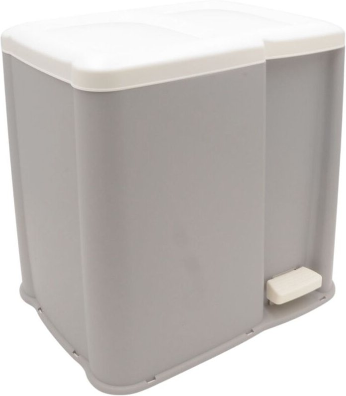 Abfalleimer Duo 20L von Zebra Treteimer Mülleimer Abfallsammler Müllsammler TOP - hellgrau