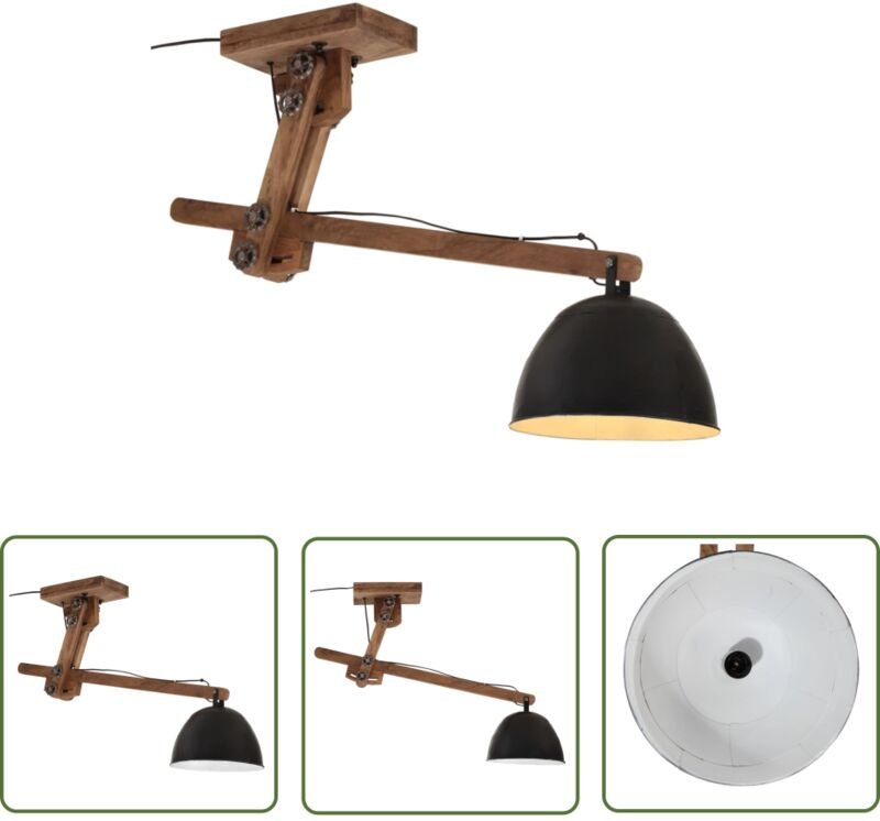 The Living Store Deckenleuchte 25 W Schwarz 105x30x65-108 cm E27 - Dekanleuchte - Industrielampen - Stehlampen - Wohnrau...