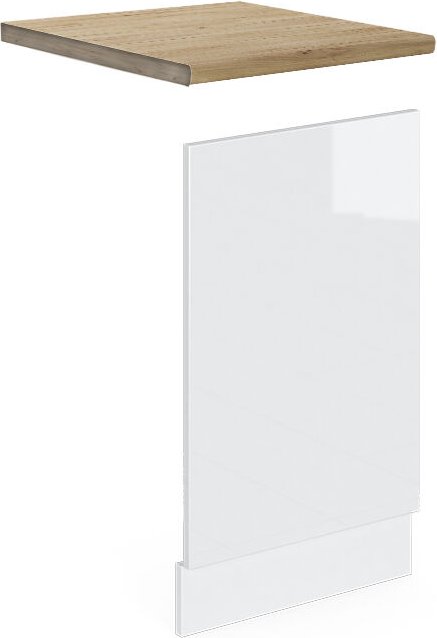 Vicco - Frontblende R-Line, Weiß Hochglanz, 45 cm , ap Eiche