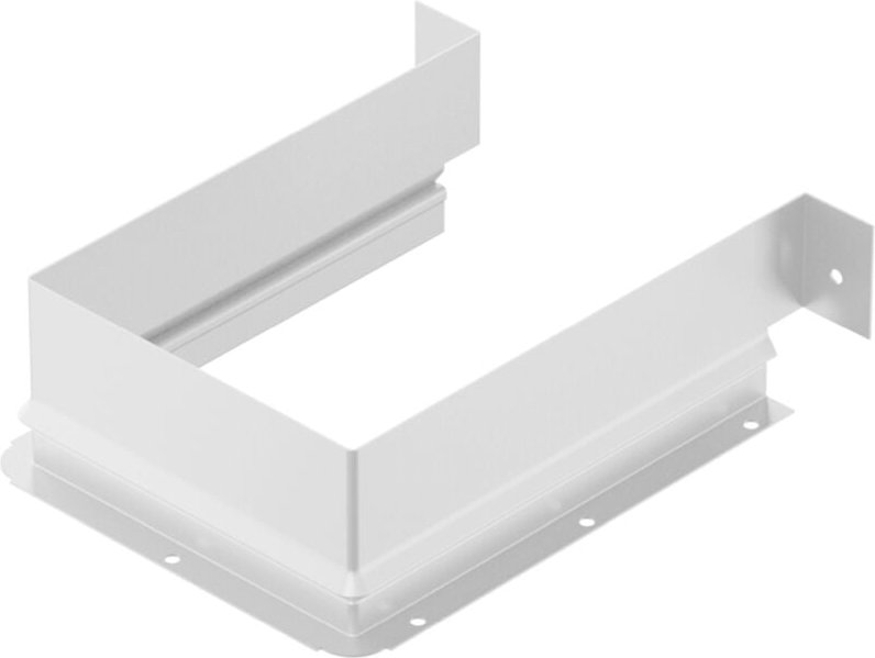 Metallumrandung für Siphonausschnitt - eckig, weiß