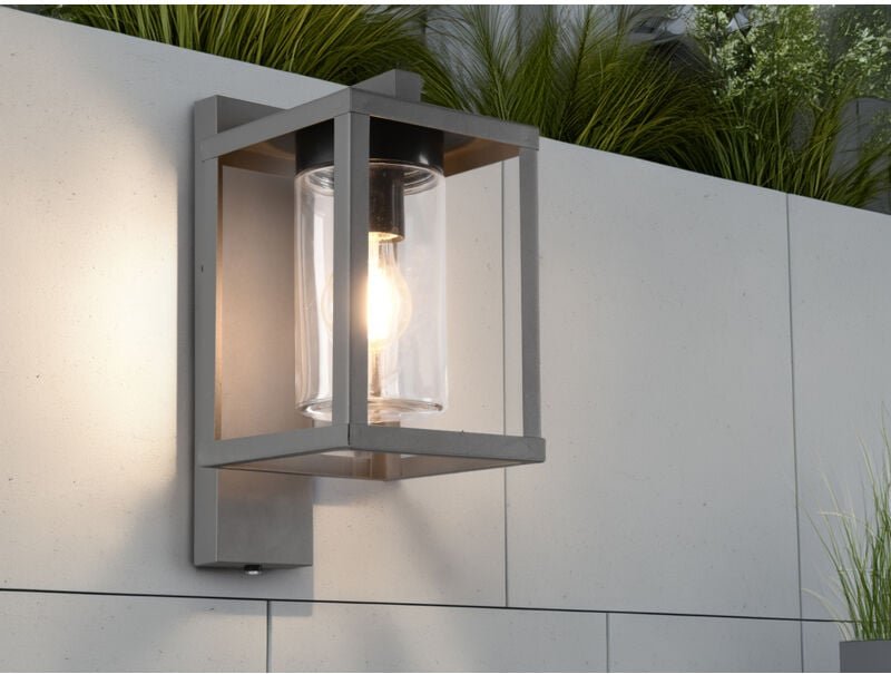 Webmarketpoint - Außenwandleuchte lunga in Laternenoptik, Höhe 33cm, Anthrazit