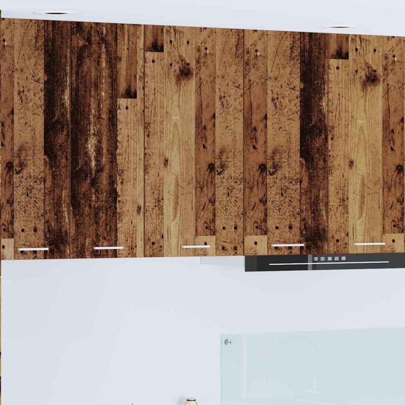 Hängeschrank mit Tür Riga Altes Holz und Weiß 40 x 31 x 80 cm vidaXL