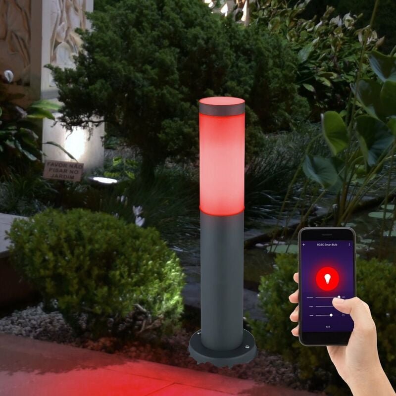 Etc-shop - Außen Steh Leuchte dimmbar Garten Sprach App Edelstahl Sockel Leuchte steuerbar per Handy