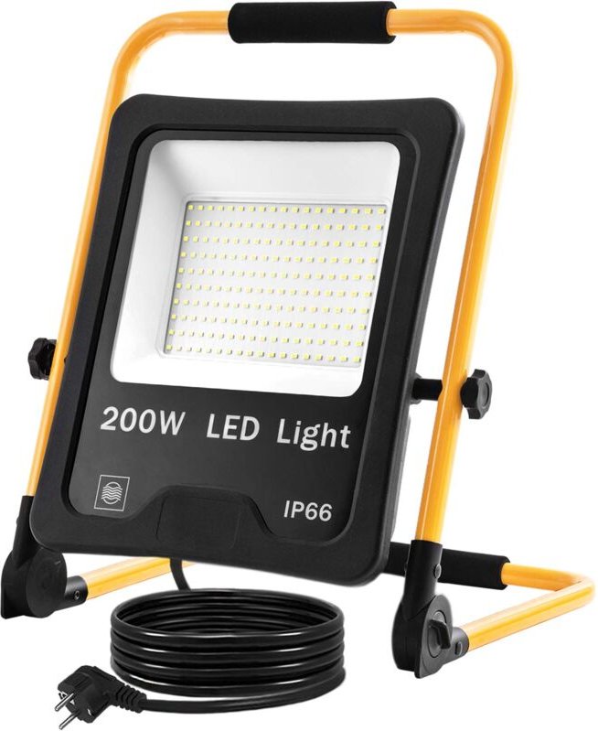 Thumbnail - Led Baustrahler Arbeitsleuchte 200W 16000LM led Fluter Floodlight mit 3M Kabel und Wasserdicht IP66 für Innen-und Außenb...