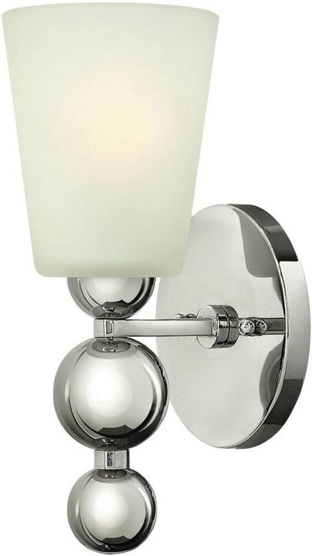 Zelda - 1 Licht Wandleuchte aus poliertem Nickelglas, E27 - Elstead