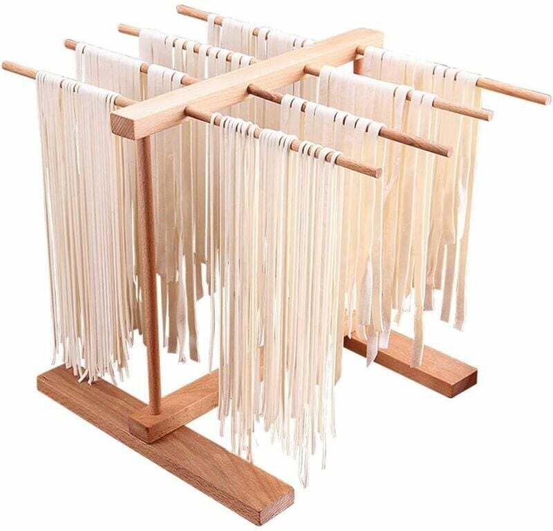 Faltbarer Nudeltrockner aus Buchenholz, 8 Reihen, zum Trocknen von handgetrockneten Spaghetti, multifunktionales Küchenr...