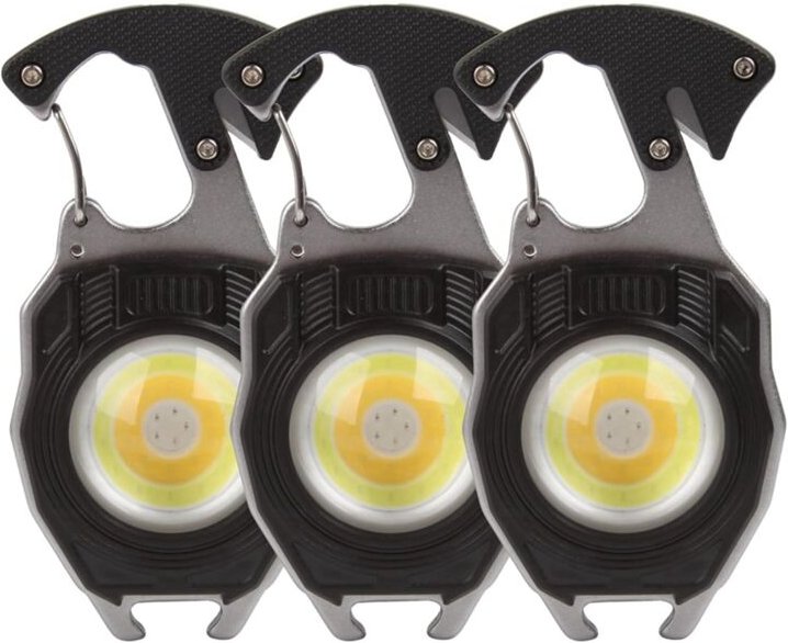 Mini-Taschenlampe, 3er-Pack, wiederaufladbare Schlüsselanhänger-Taschenlampe, Licht, tragbare Tasche