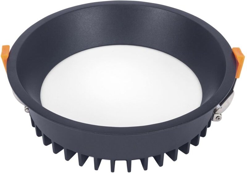 Jet downlight redondo con luz blanco neutro 4000K en color negro Ø 160mm