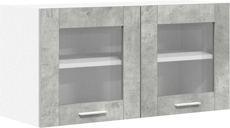 Hängeschrank mit Regal Riga Betongrau und Weiß 80 x 31 x 40 cm vidaXL