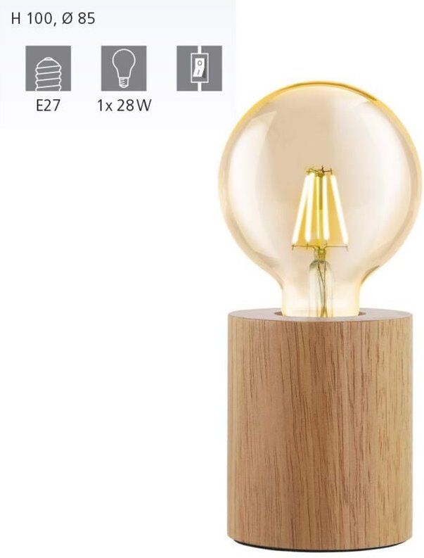 Thumbnail - Tischleuchte Turialdo braun-schwarz 10 x 8,5 cm E27 Tischlampen - Eglo