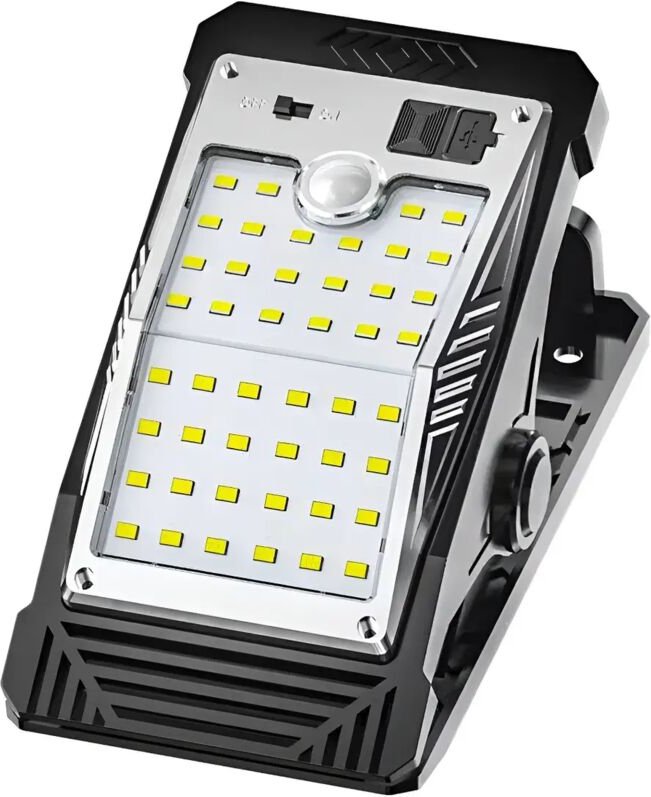Lampe solaire à pince, activée par le mouvement, indice de protection IP65, idéale pour les espaces extérieurs tels que ...