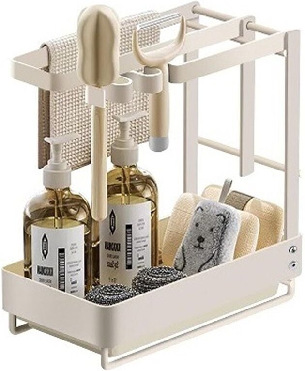 Thumbnail - Wikimo Küchenspüle Organizer Schwammhalter mit Abtropfschale Weiß