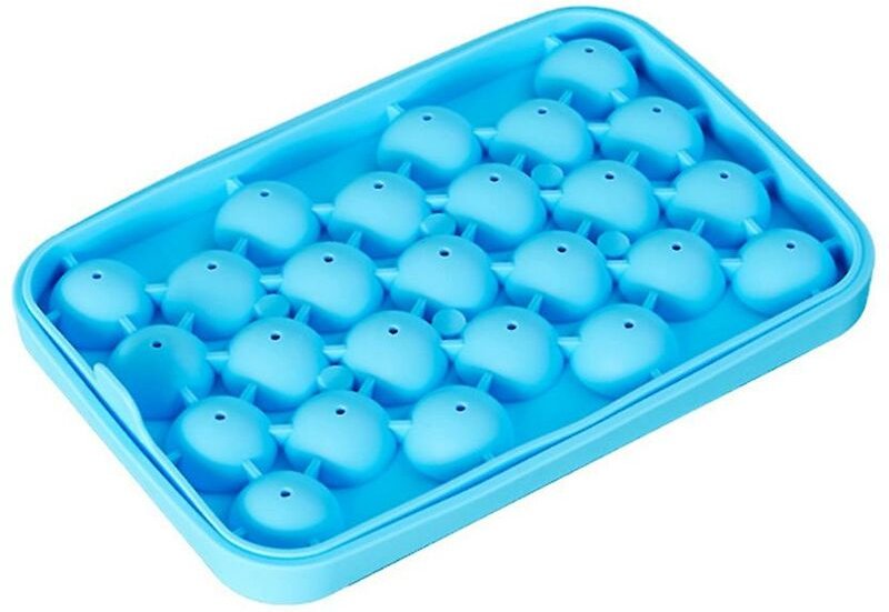 25 Gitterschalen mit abnehmbaren Deckeln, Würfelform aus lebensmittelechtem Silikon, gratis – blau