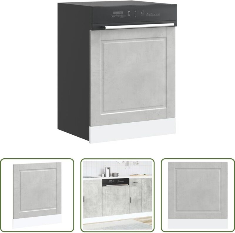 vidaXL Betonfarbe - Geschirrspülerblende Porto Betongrau 60x1,5x67 cm Holzwerkstoff