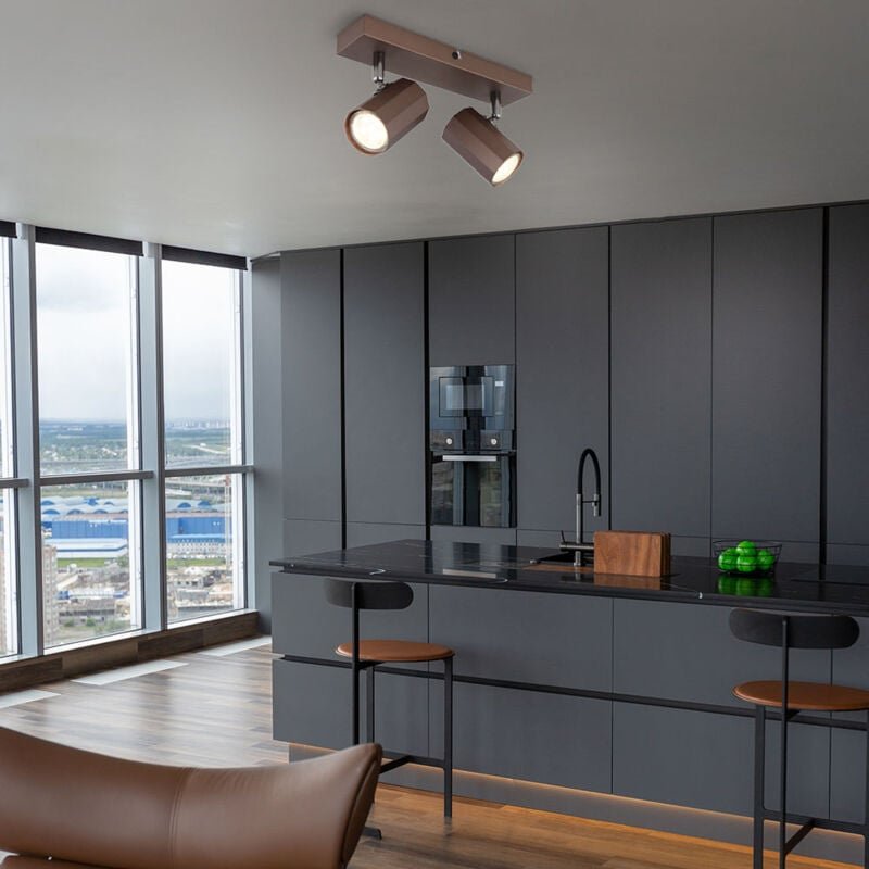 Globo - Deckenlampe Deckenleuchte Deckenstrahler Spotlampe verstellbar bronze l 26 cm