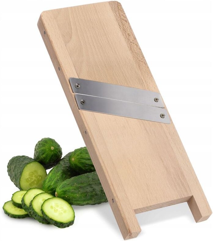 Krauthobel aus Holz, Gemüsehobel mit scharfen- Edelstahlklingen, 2 Klingen - Kadax