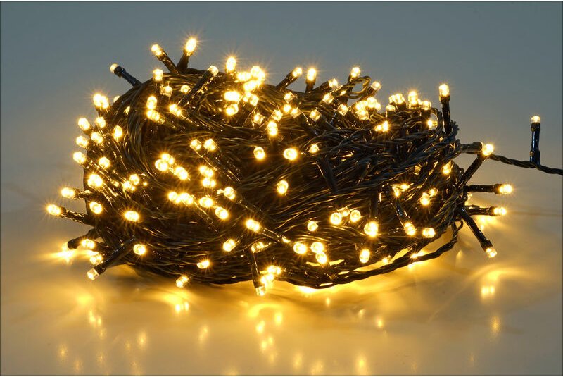 Led Weihnachts Lichterkette warm weiß - 50 m / 500 led - Garten Deko Beleuchtung mit Netzstecker Strom betrieben für den...