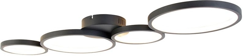 Deckenleuchte schwarz inkl. led 3-stufig dimmbar 4-flammig - Lupolo