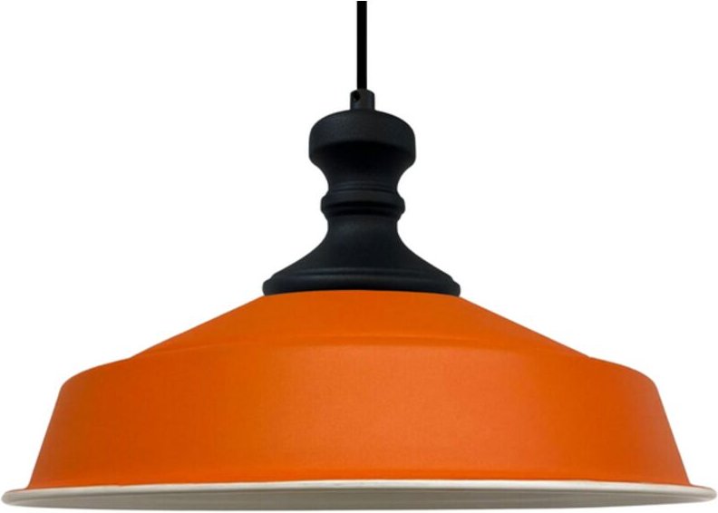 Handbemalte Industrielle Hängeleuchte aus Orange Metall – Vintage-Kronleuchter E27 Ø41 cm für Wohnzimmer, Schlafzimmer O...