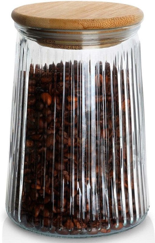 Glasbehälter mit Bambusdeckel, luftdichter Verschluss