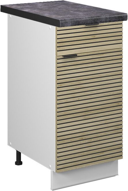 Thumbnail - Küchenunterschrank Fame-Line, Eiche Paneel, 40 cm , AP Anthrazit, Vicco