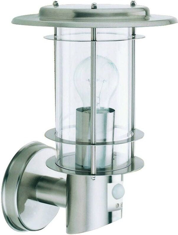 Outdoor - 1 Licht Außenwandleuchte Edelstahl mit Bewegungssensor IP44, E27 - Searchlight