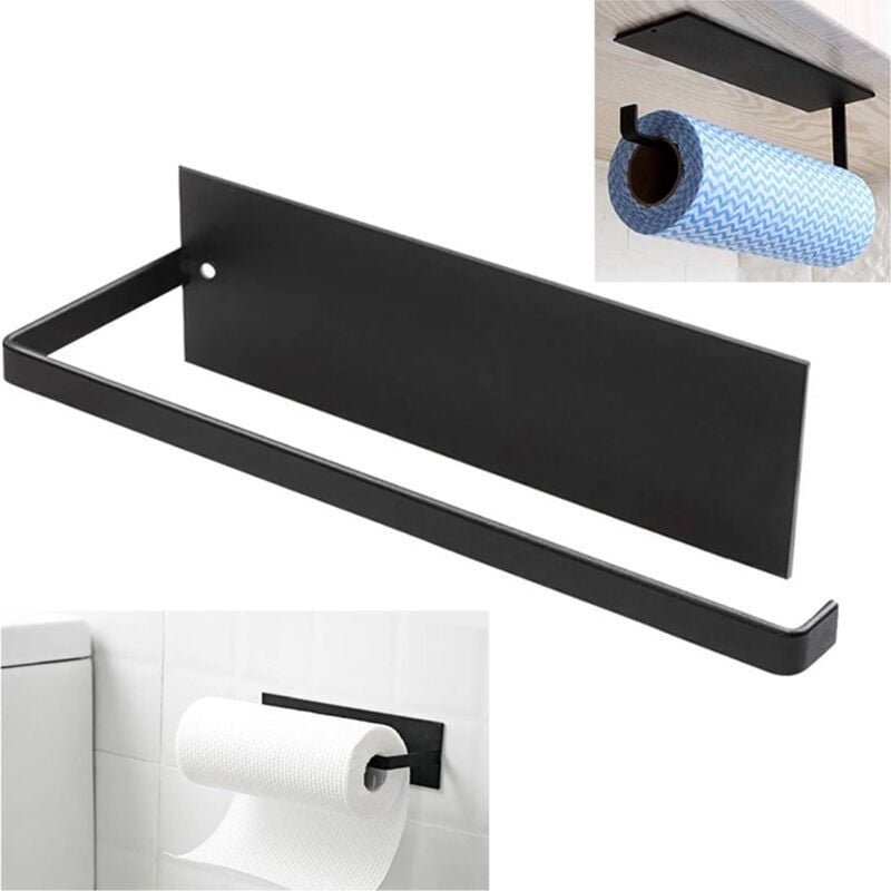 Rnemitery - Wandmontierter Papierhandtuchhalter, ungebohrter Papierhandtuchhalter, selbstklebender Küchenrollenpapierhal...