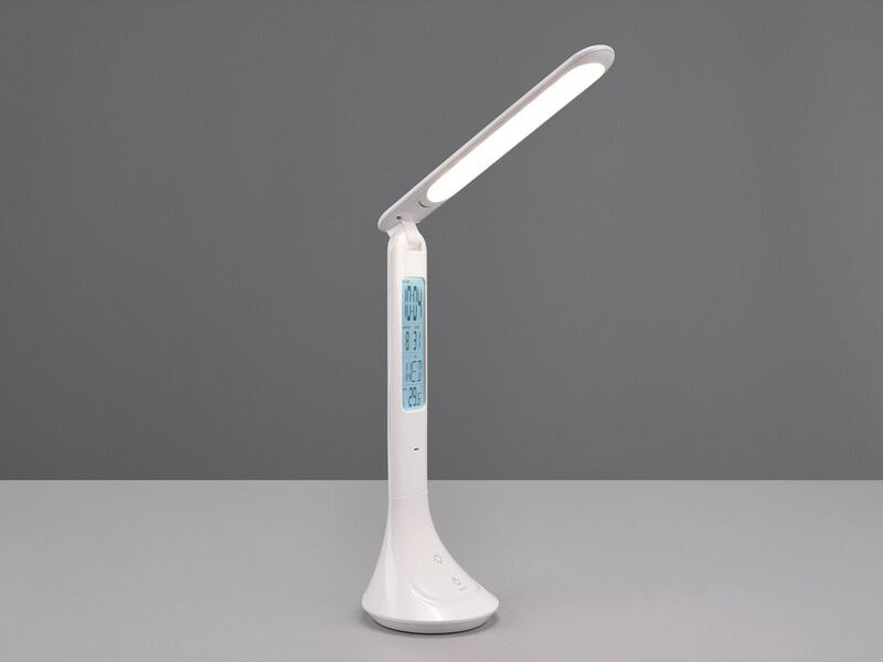 Reality Leuchten - Akku Tischleuchte patty Info Panel per usb aufladbar Weiß dimmbar, Höhe 34cm