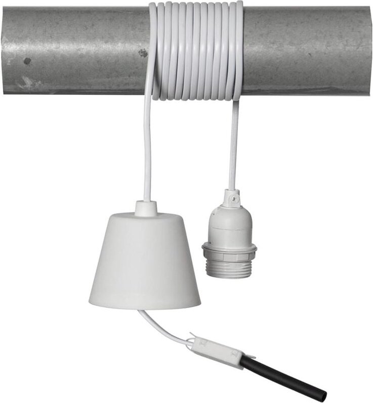 Star Trading - Lampenfassung E27 ,Basic' mit Kabel und Baldachin, weiß, 350cm