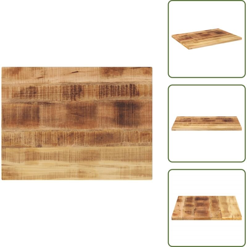 Tischplatte 80x70x3,8 cm Rechteckig Raues Massivholz Mango - Tischplatte - Tischplatten - Ersatztischplatte - Holztischp...