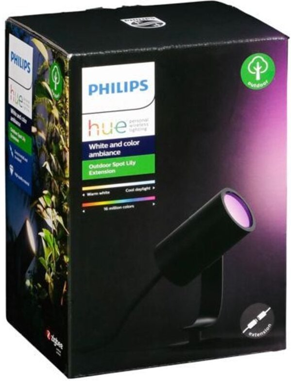 Thumbnail - Hue Lily led 1flg. Spot Erweiterung schw. - Philips
