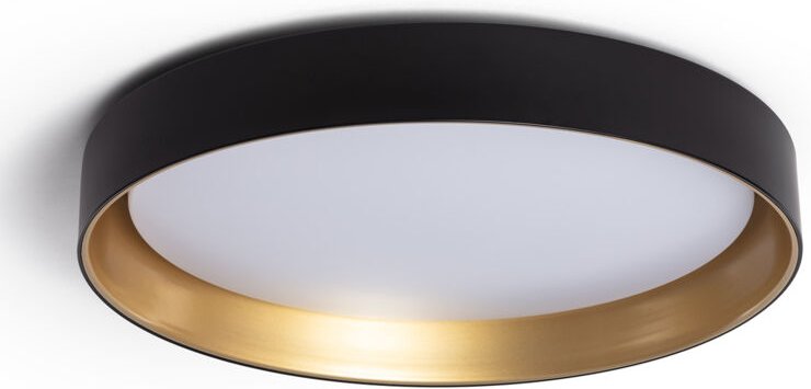 Efectoled - LED-Deckenleuchte 30W Rund Metall Ø550mm cct Wählbar Big Broadway Schwarz / Gold