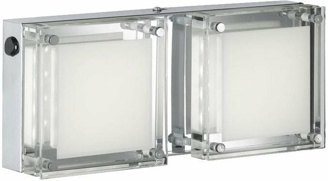 Led Wand Leuchte warmweiß klar Glas chrom 2flg Wofi jette 4701.02.01.0000